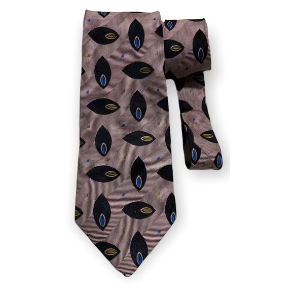 GIANNI VERSACE COUTURE Pink Geometric Silk Tie ITALY 57"/ 3.7" EC - Picture 1 of 3